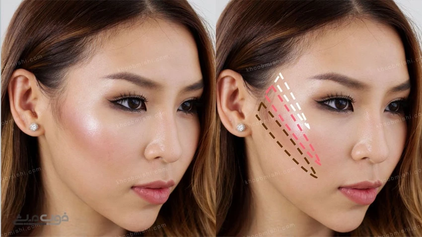 حجم دهی به گونه با تکنیکهای آرایشی