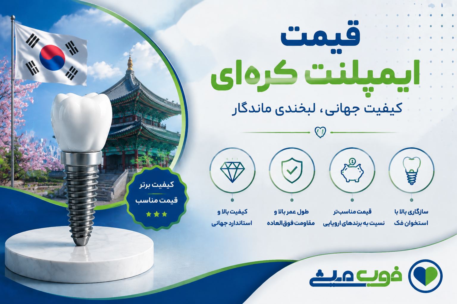 قیمت ایمپلنت کره‌ای