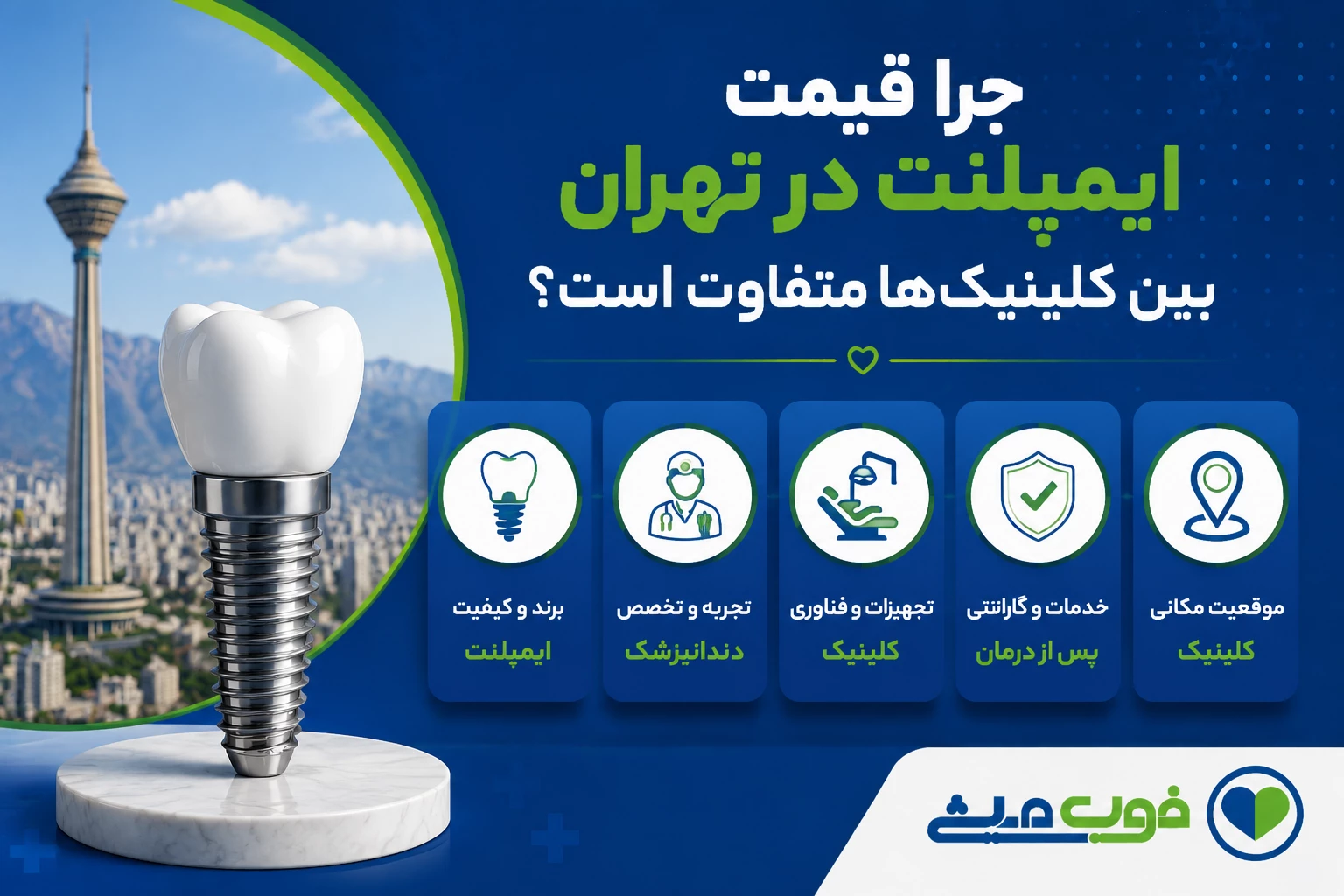چرا قیمت ایمپلنت در تهران بین کلینیکها متفاوت است؟